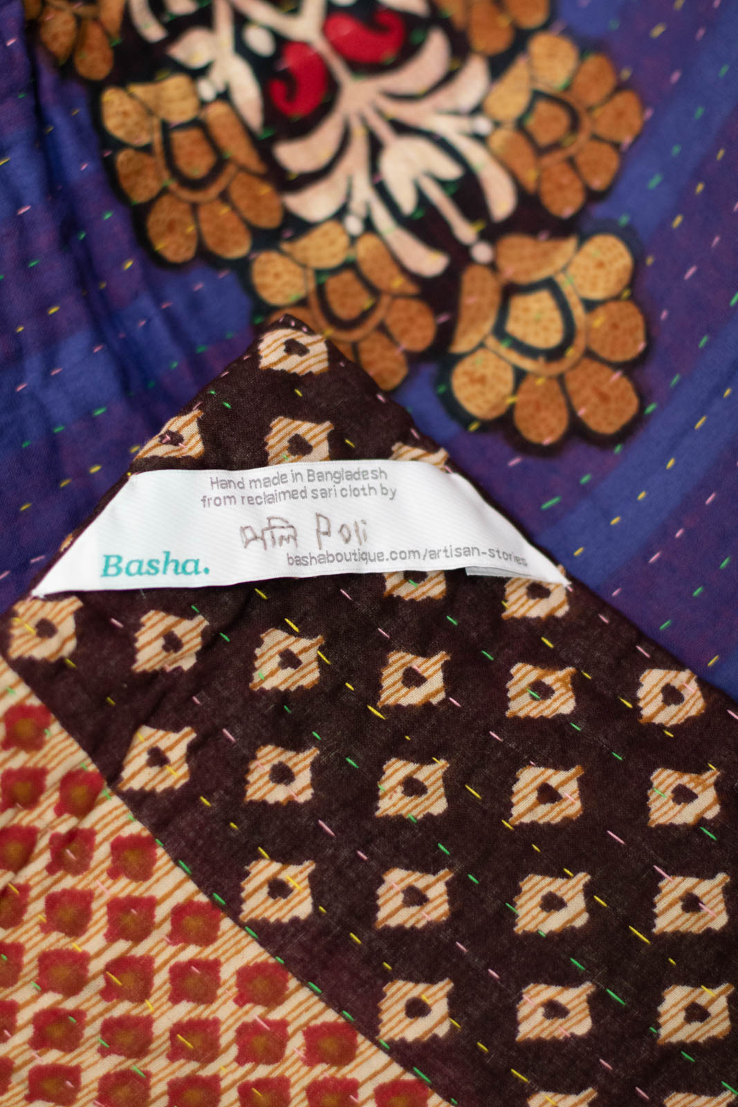 Even Kantha Throw