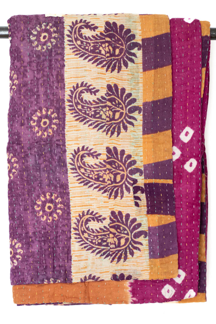 Kantha Throw Bed Quilt