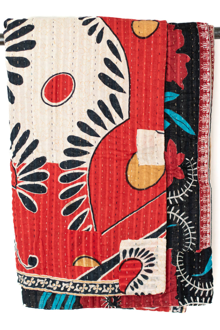 Kantha Throw Bed Quilt