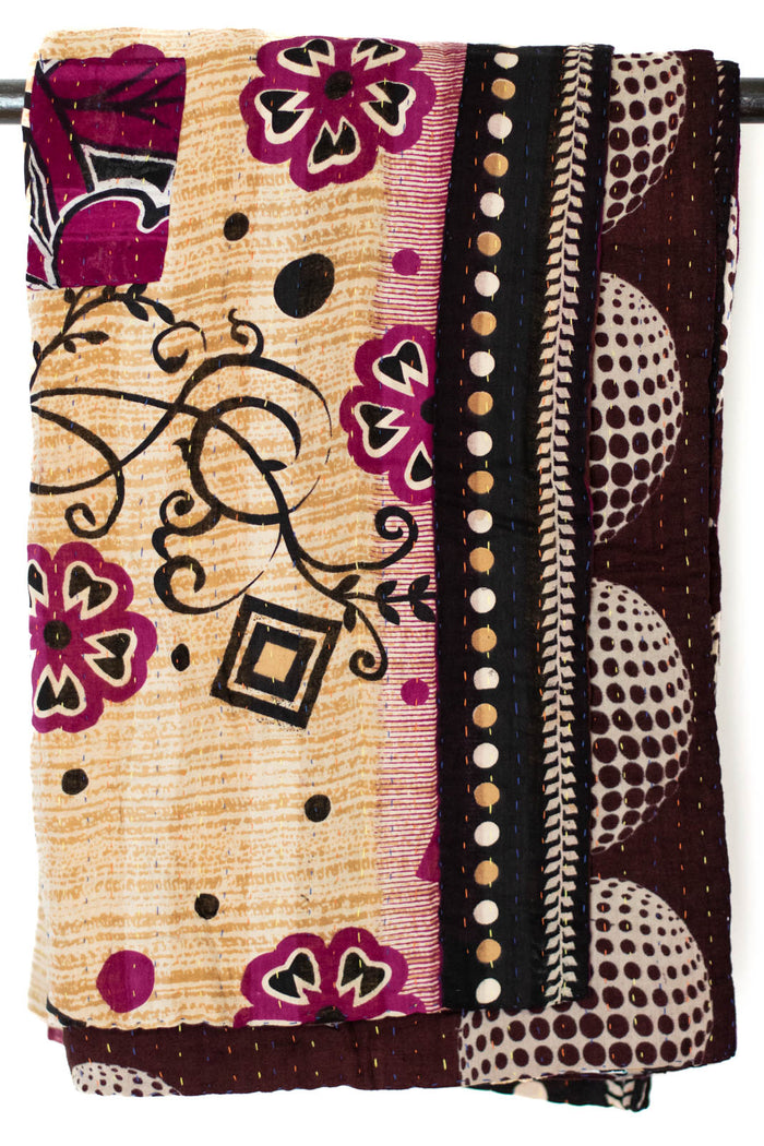 Kantha Throw Bed Quilt