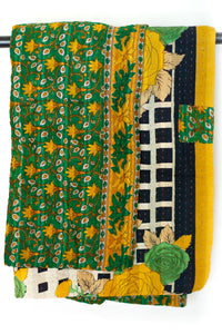 Kantha Throw Bed Quilt
