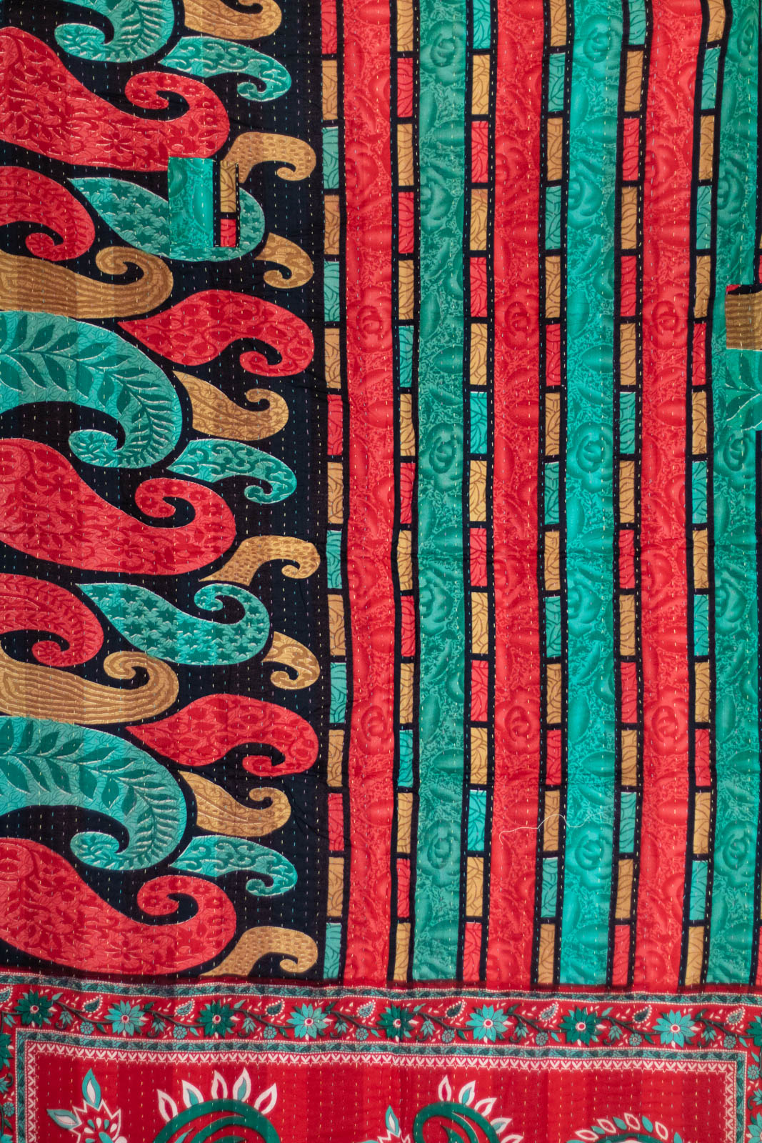 Reindeer Holiday Kantha Throw