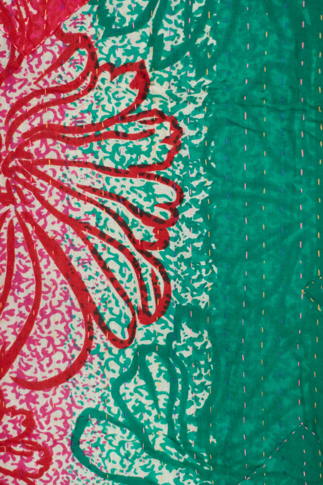 Prancer Holiday Kantha Throw