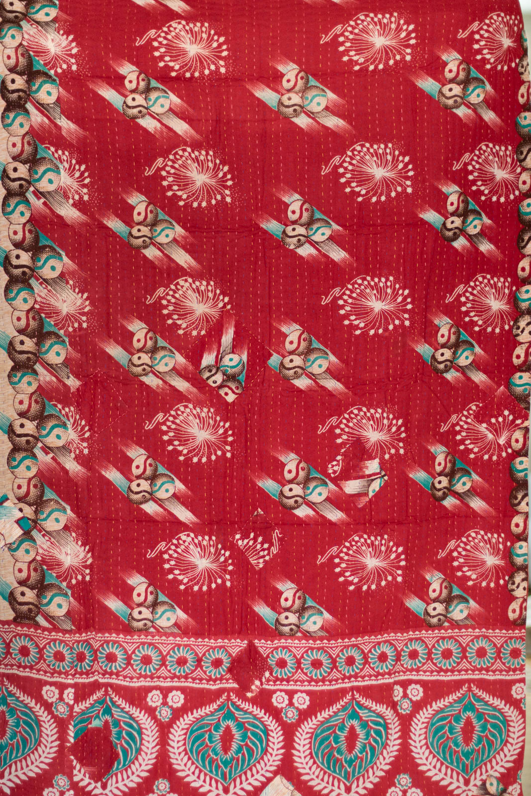 Prancer Holiday Kantha Throw