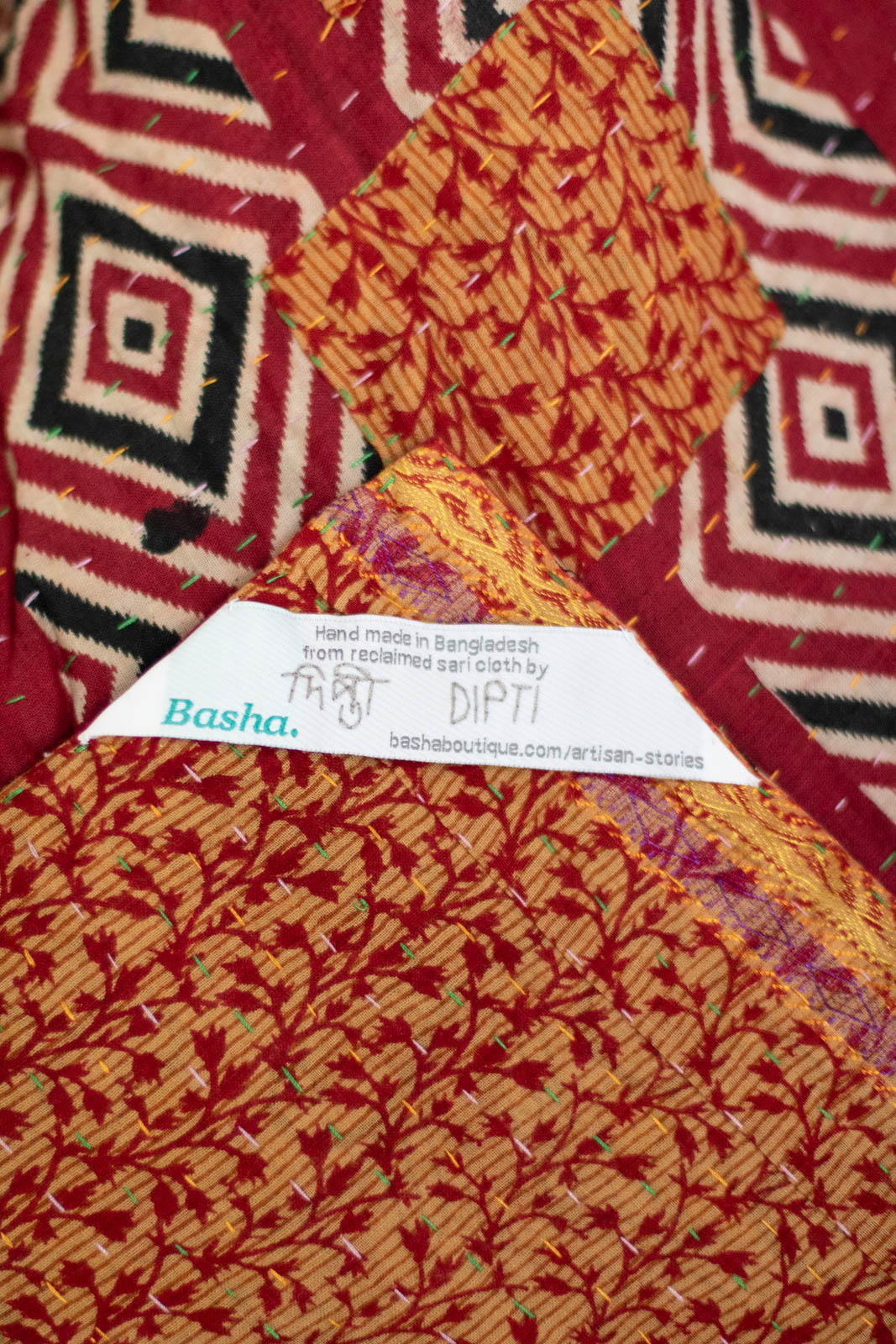 Pine Holiday Kantha Throw