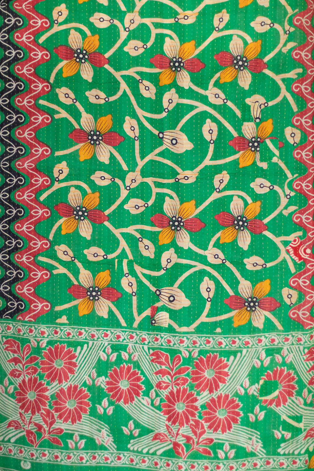 Yule Holiday Kantha Throw