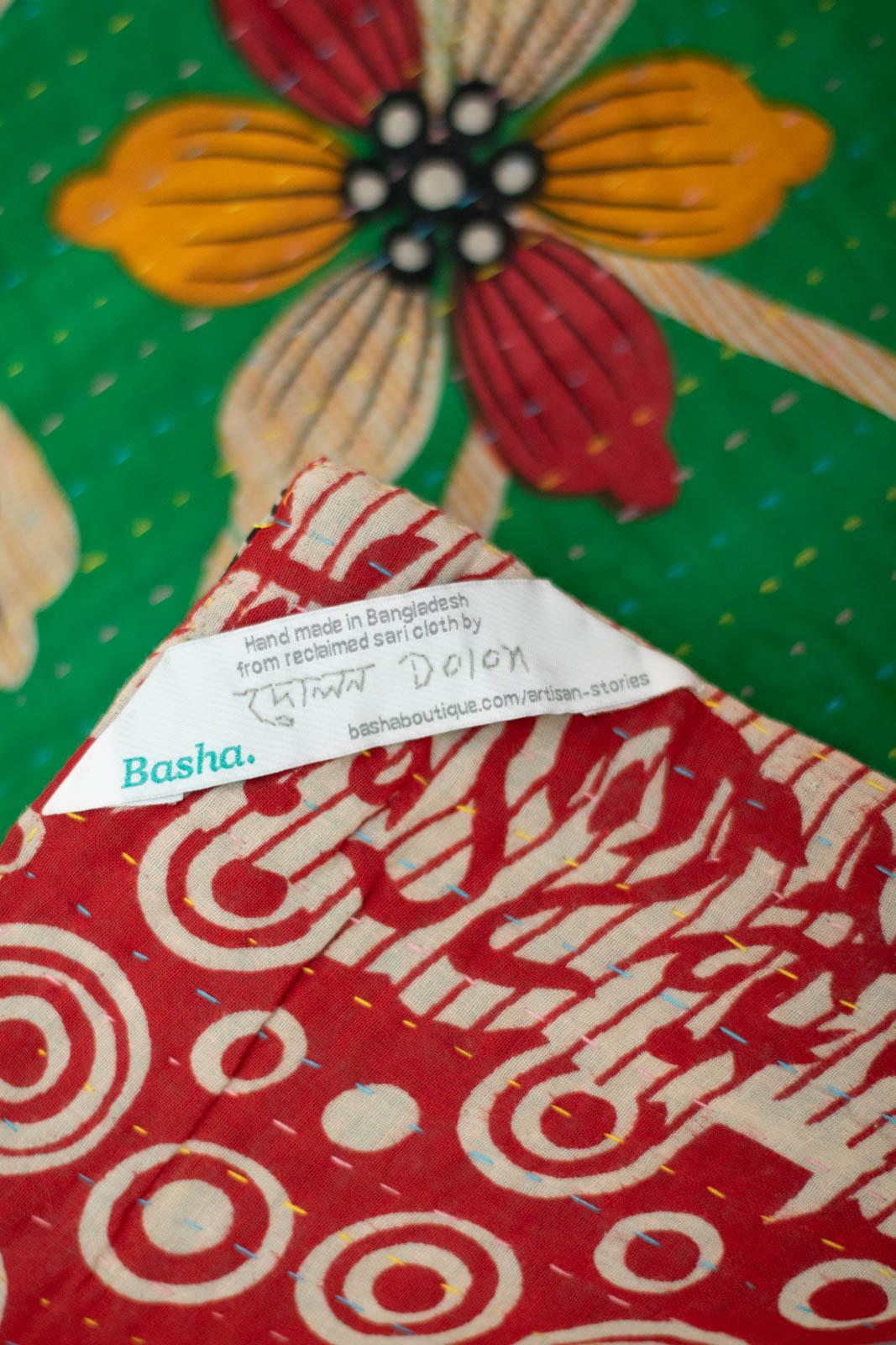Yule Holiday Kantha Throw