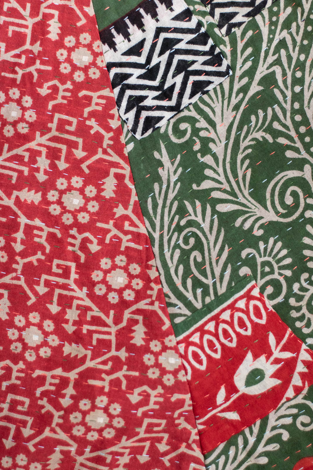 Kantha Christmas Tree Skirt Joy 5