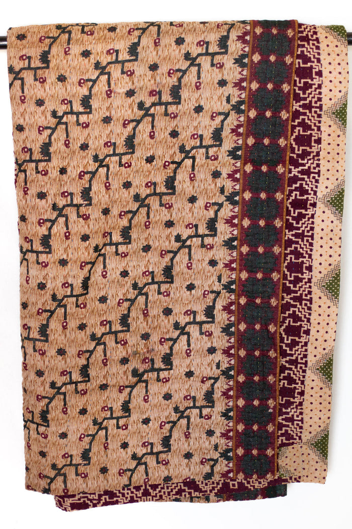 Kantha Throw Bed Quilt