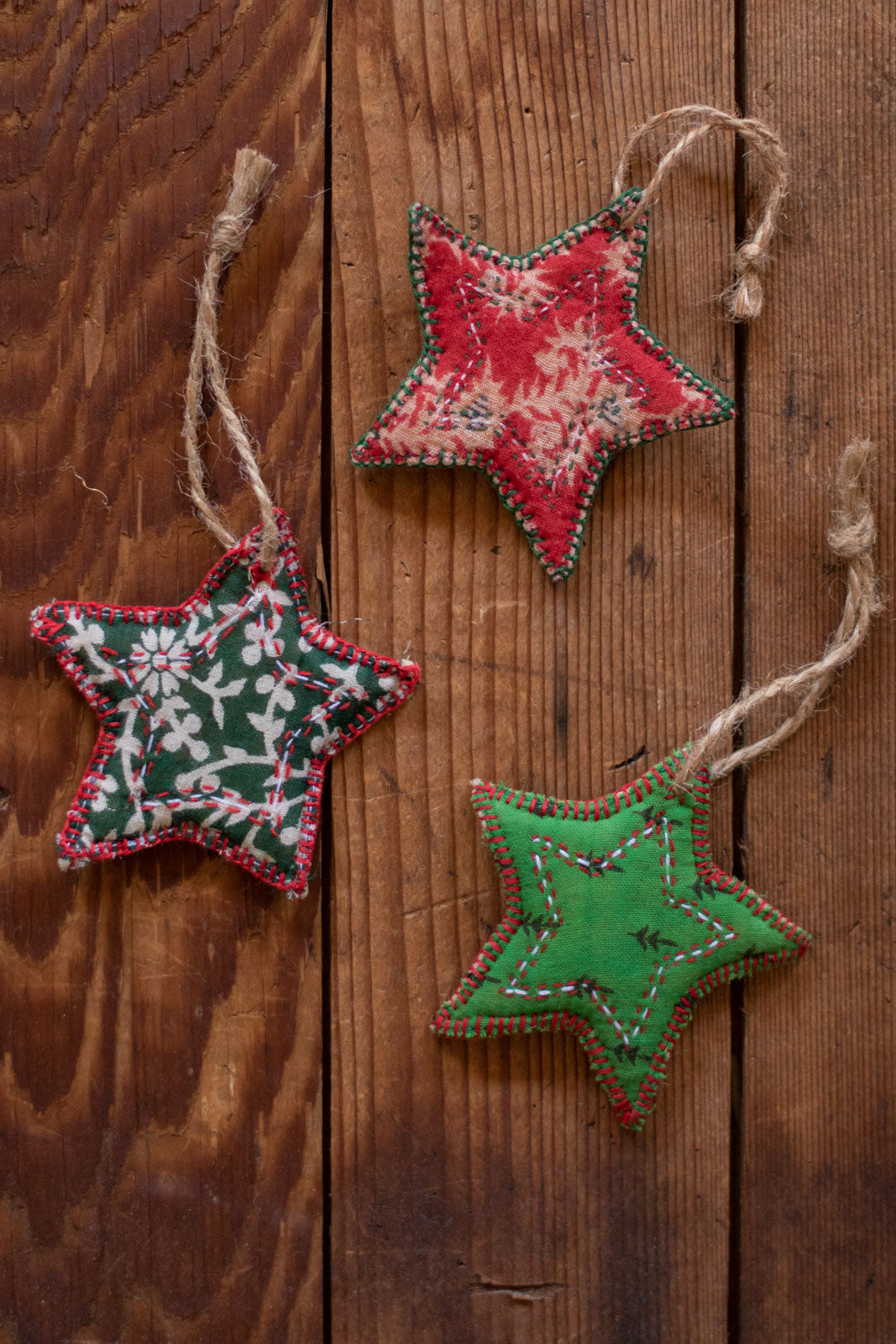 Kantha Stitched Tree Ornament