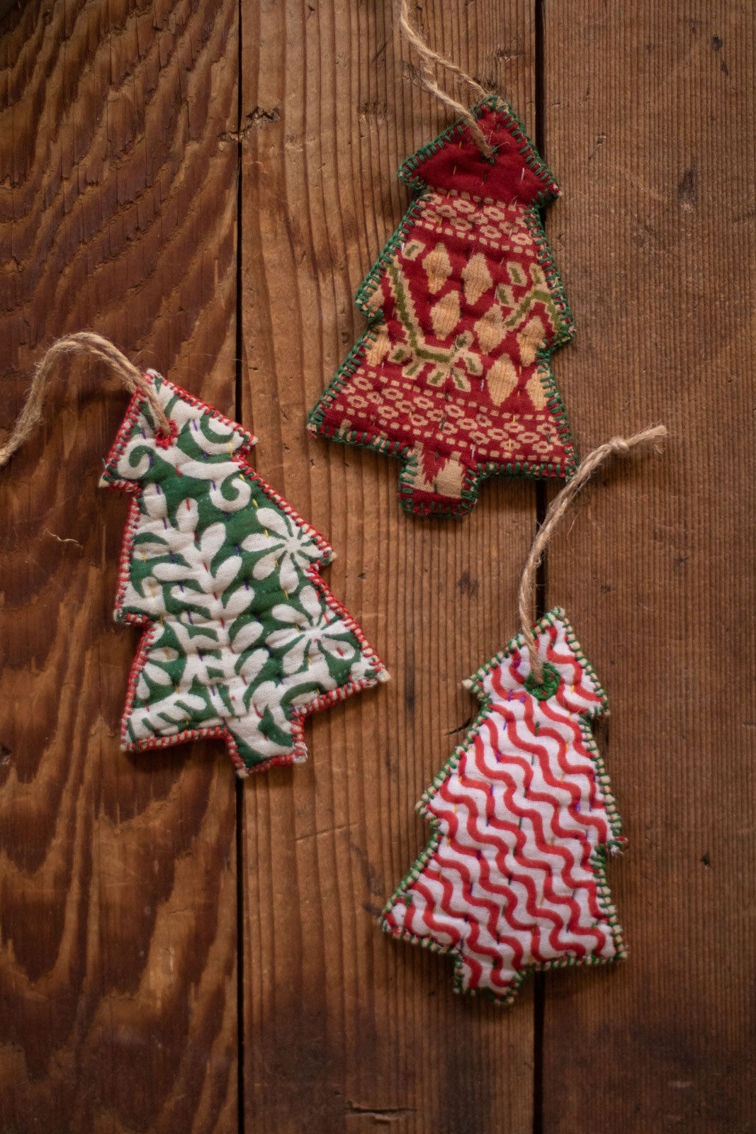 Kantha Stitched Tree Ornament
