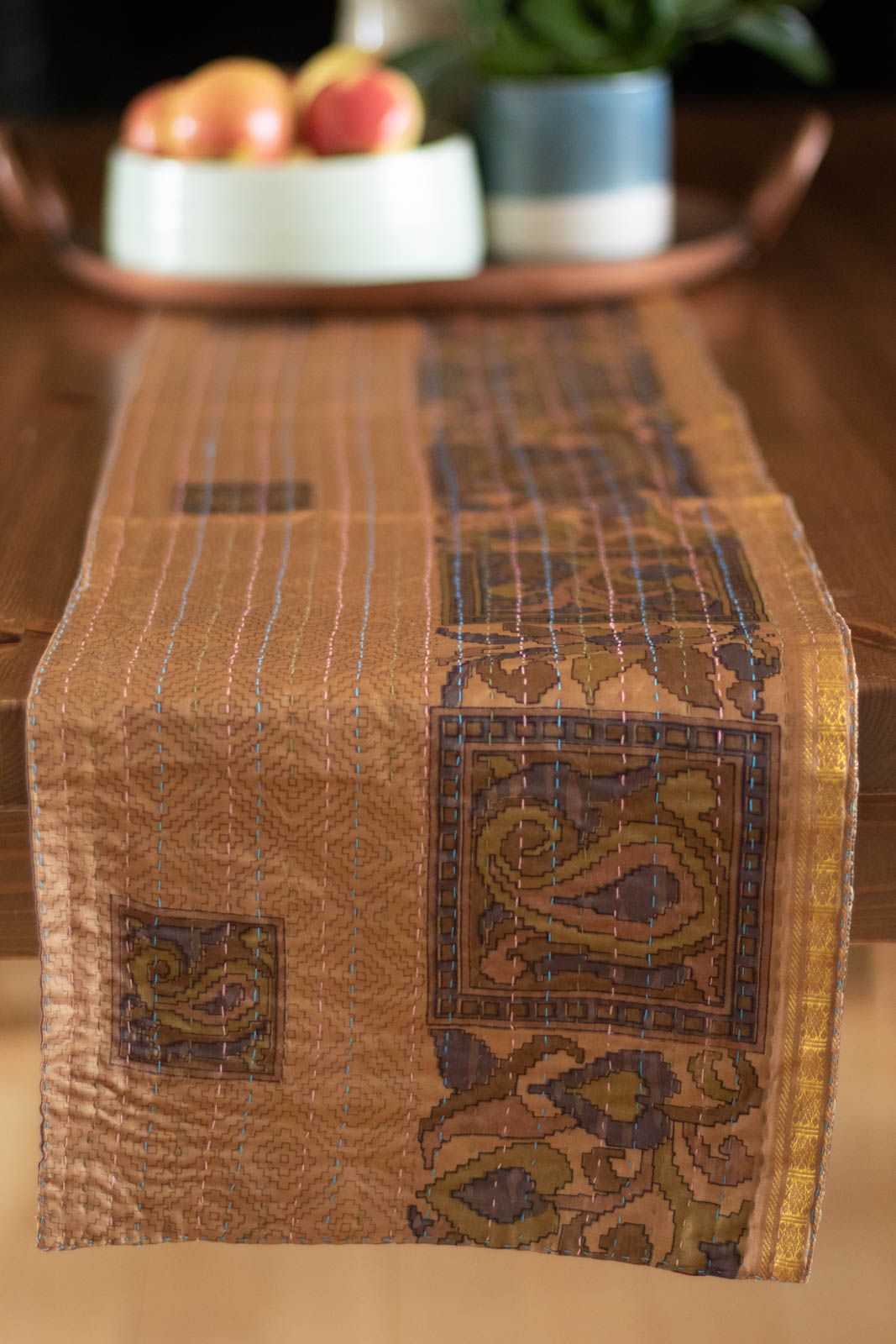 Kantha Table Runner Silk Blend G3