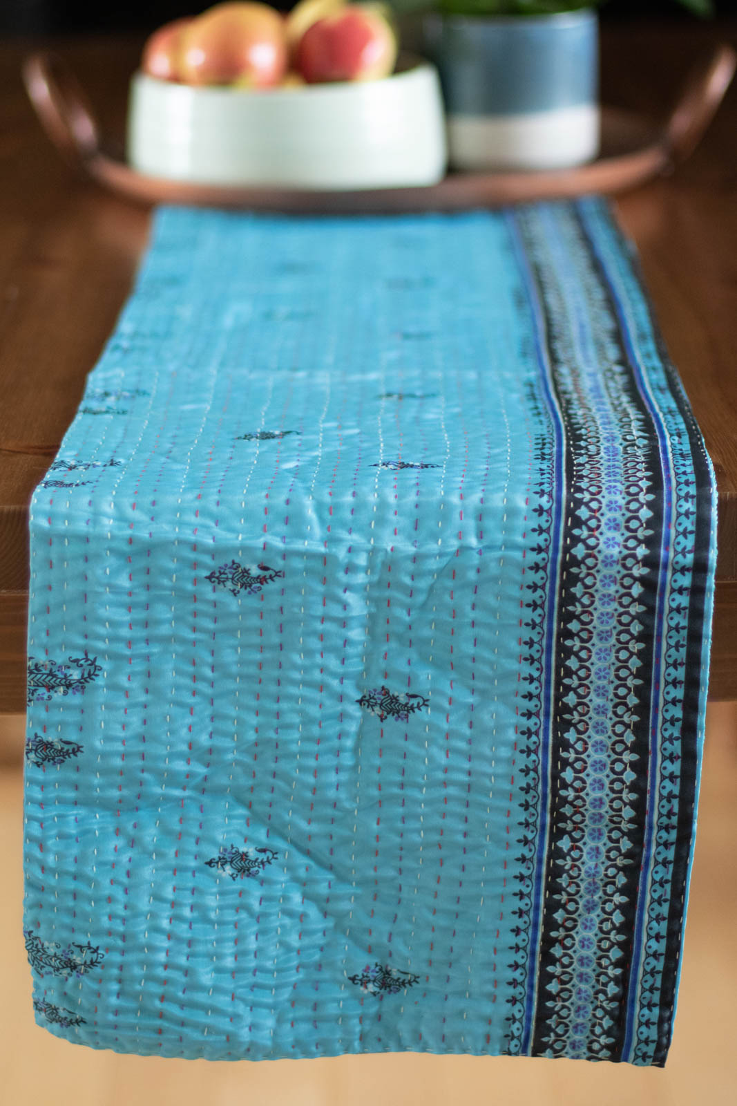 Kantha Table Runner Silk Blend B1