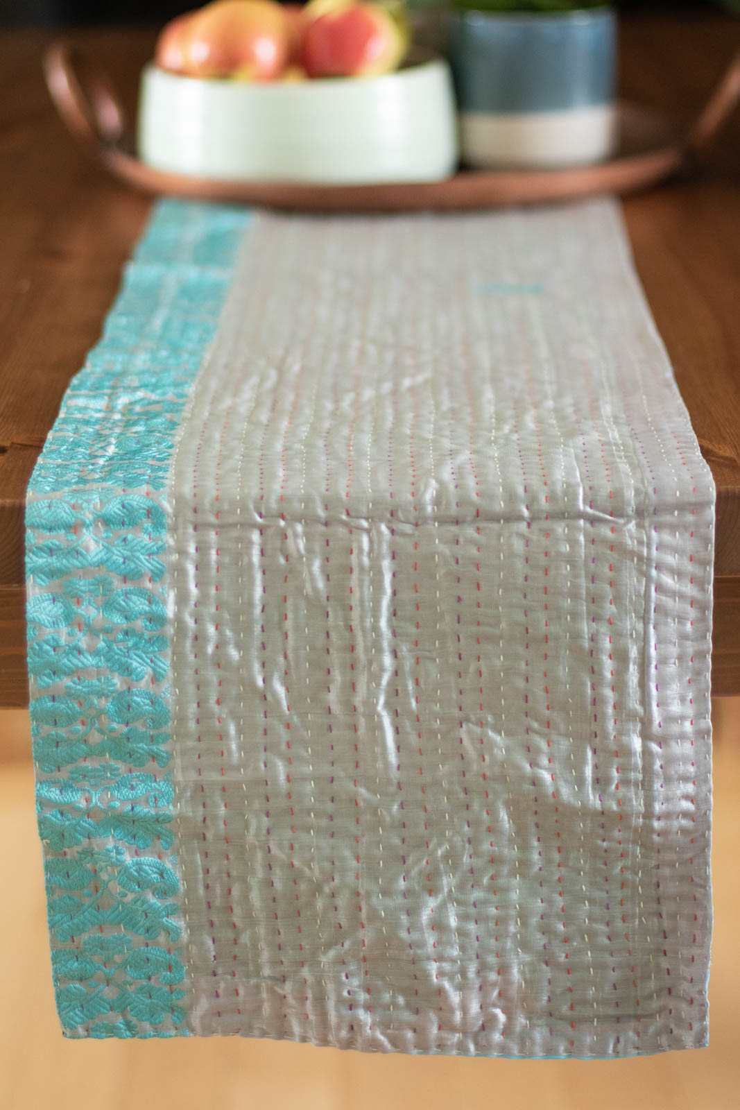 Kantha Table Runner Silk Blend B1