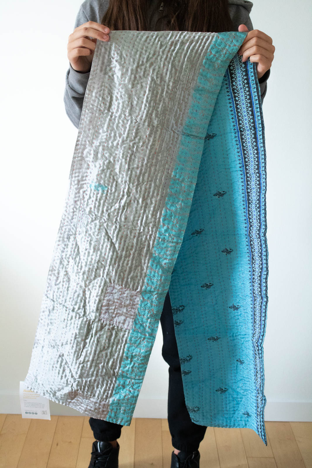 Kantha Table Runner Silk Blend B1