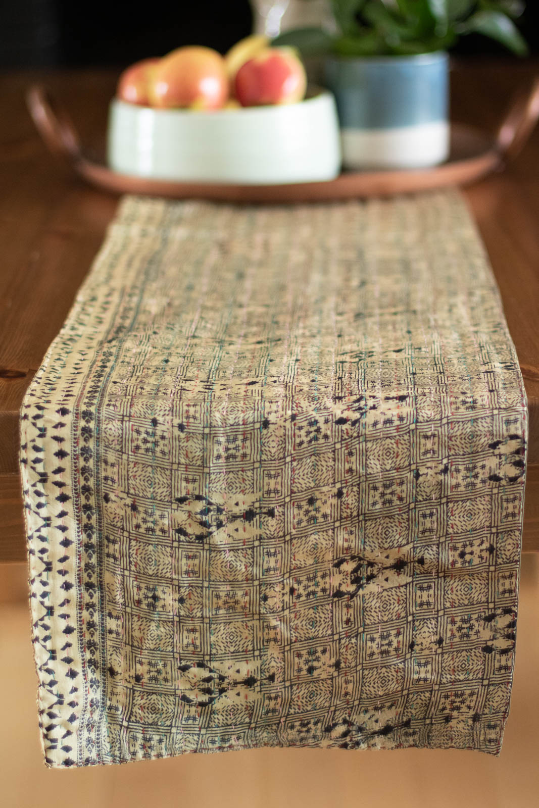 Kantha Table Runner Silk Blend B4