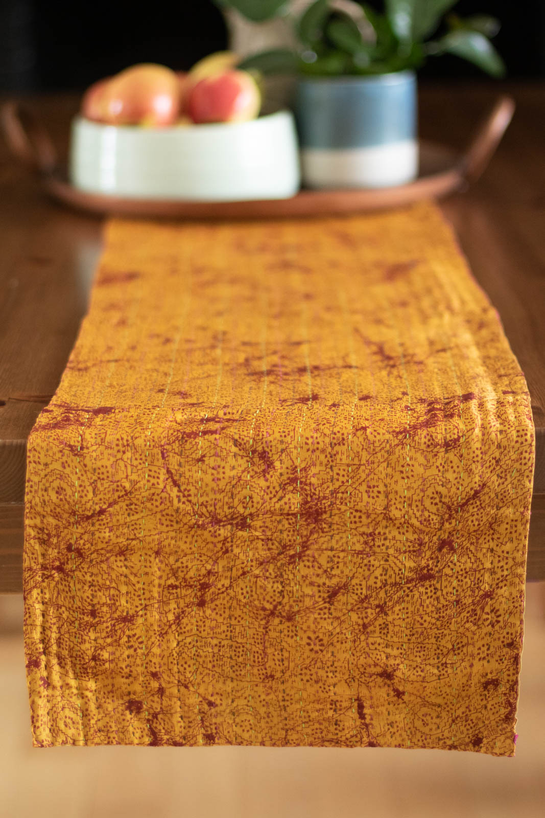 Kantha Table Runner Silk Blend E2