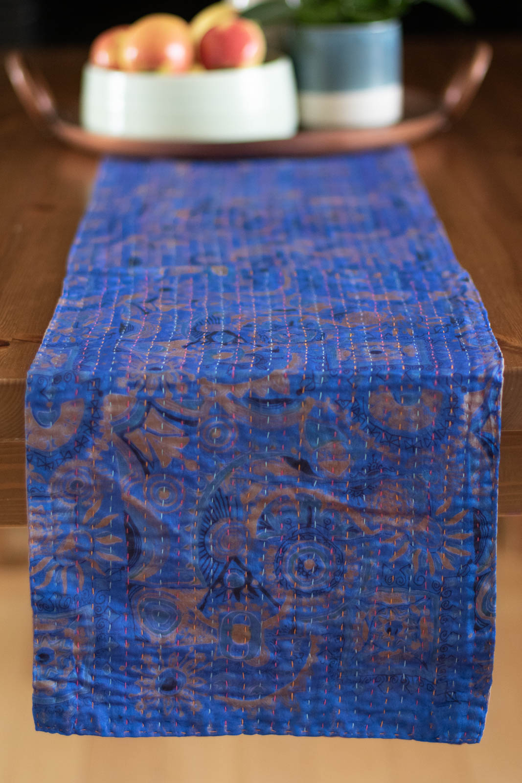 Kantha Table Runner Silk Blend E3