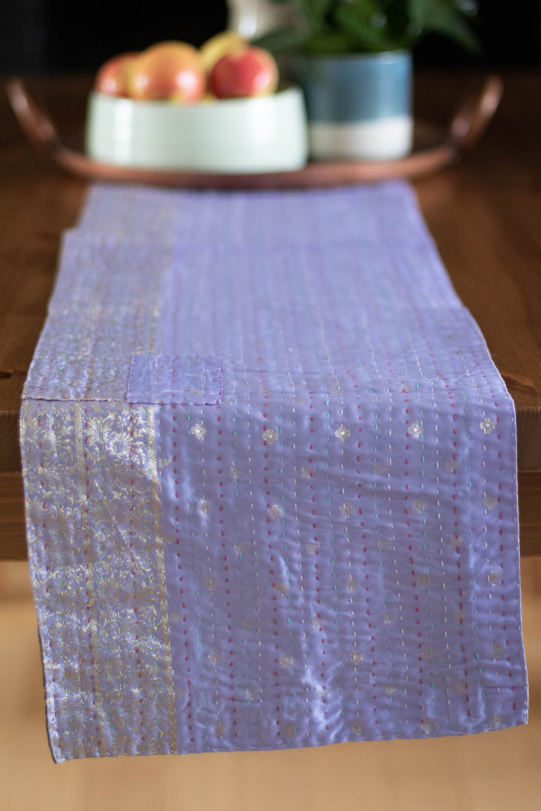 Kantha Table Runner Silk Blend E4