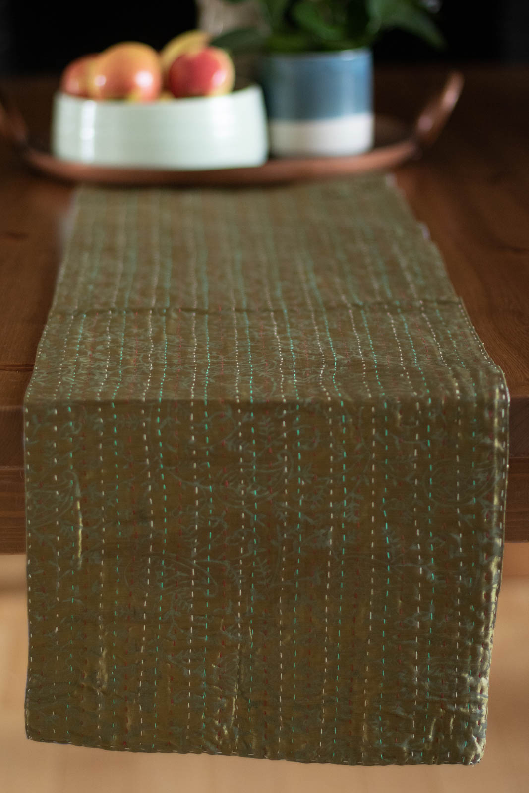 Kantha Table Runner Silk Blend E4