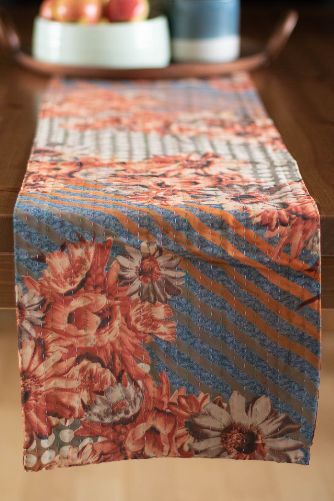 Kantha Table Runner Silk Blend F2