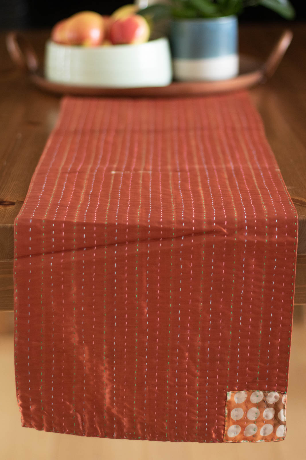 Kantha Table Runner Silk Blend F2