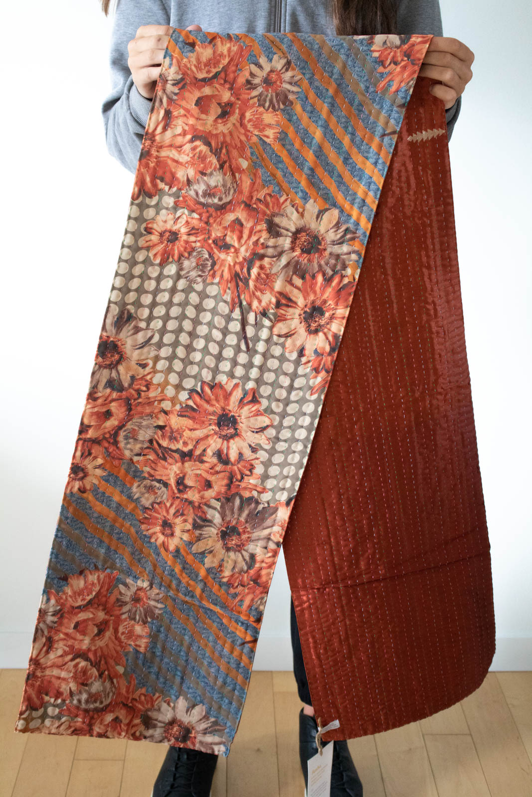 Kantha Table Runner Silk Blend F2