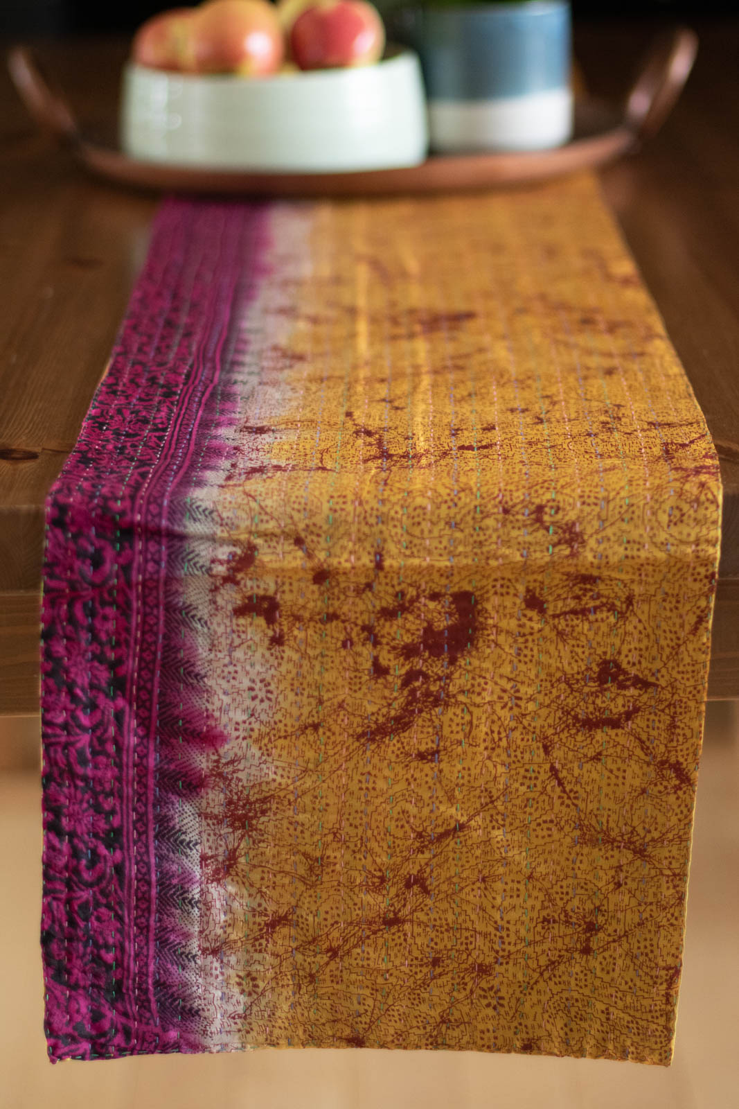 Kantha Table Runner Silk Blend F3