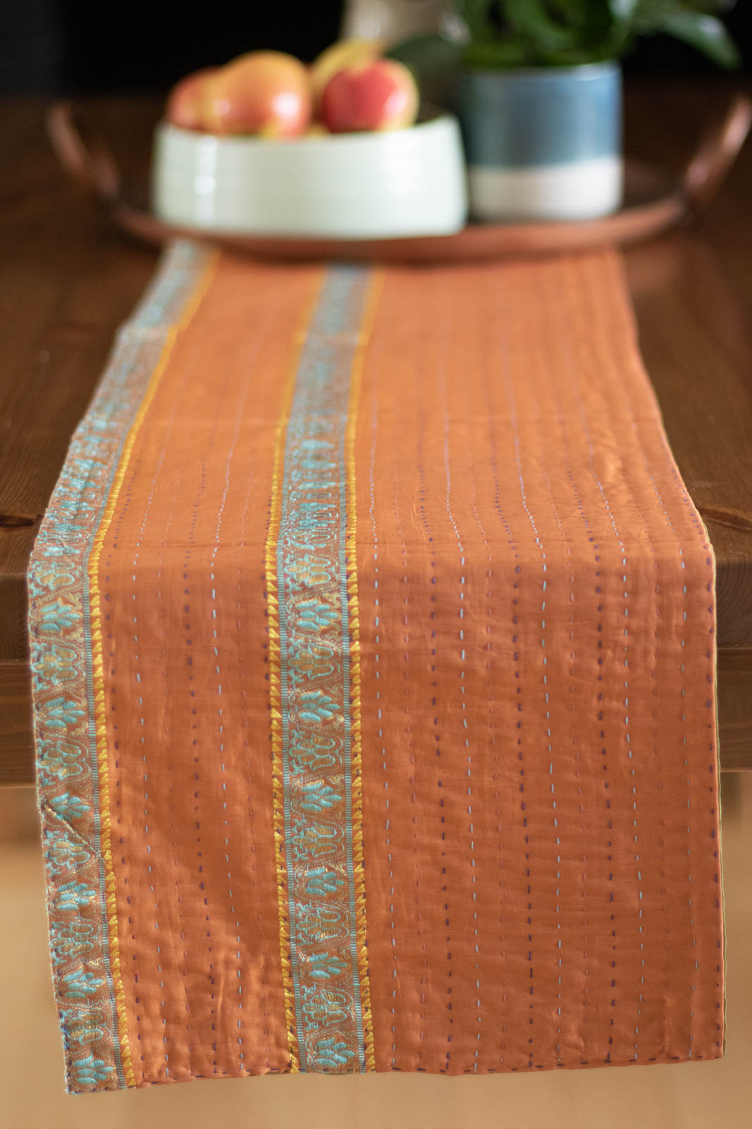 Kantha Table Runner Silk Blend F4