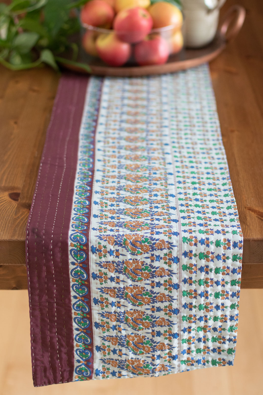 Kantha Table Runner Silk Blend B3
