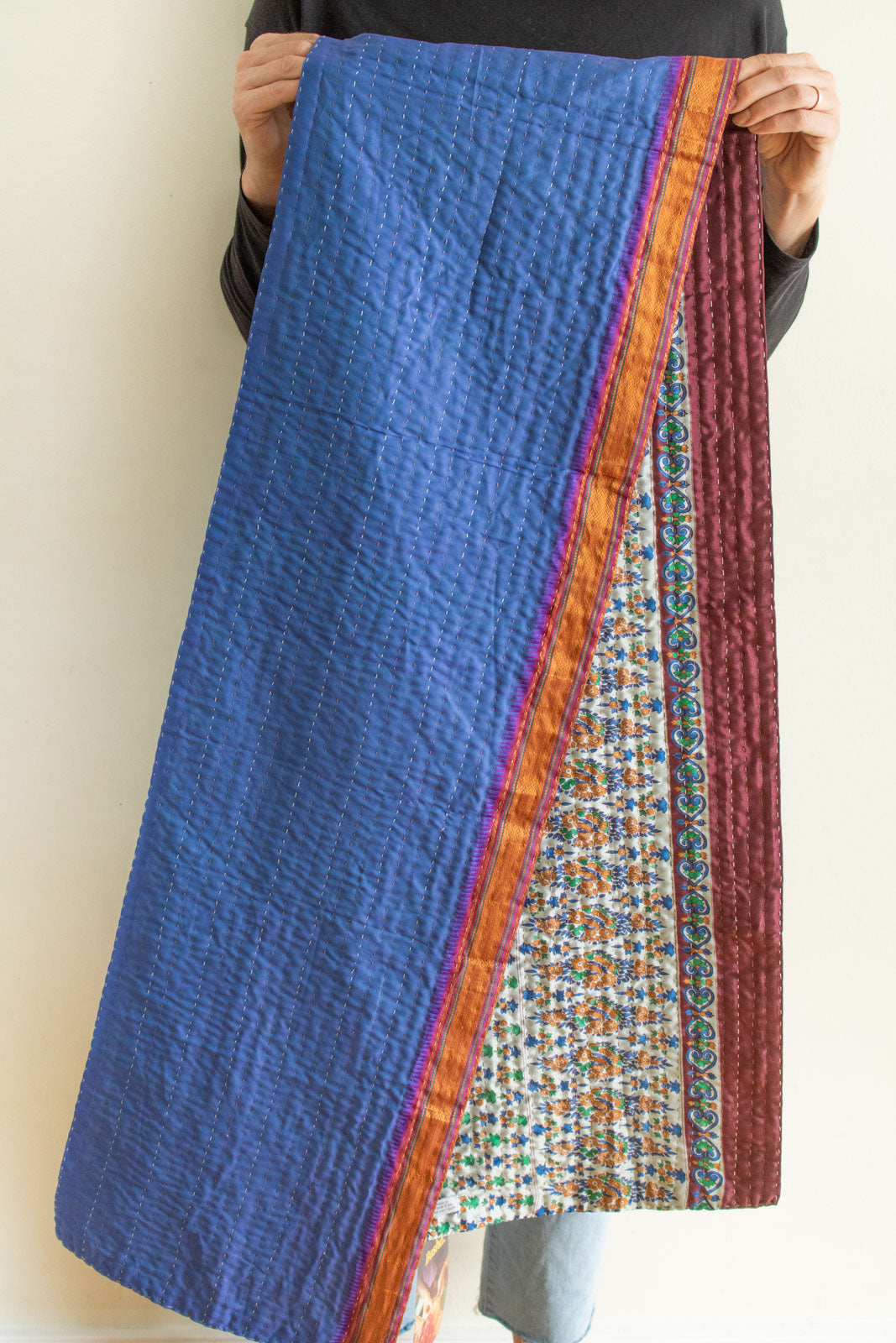 Kantha Table Runner Silk Blend B3