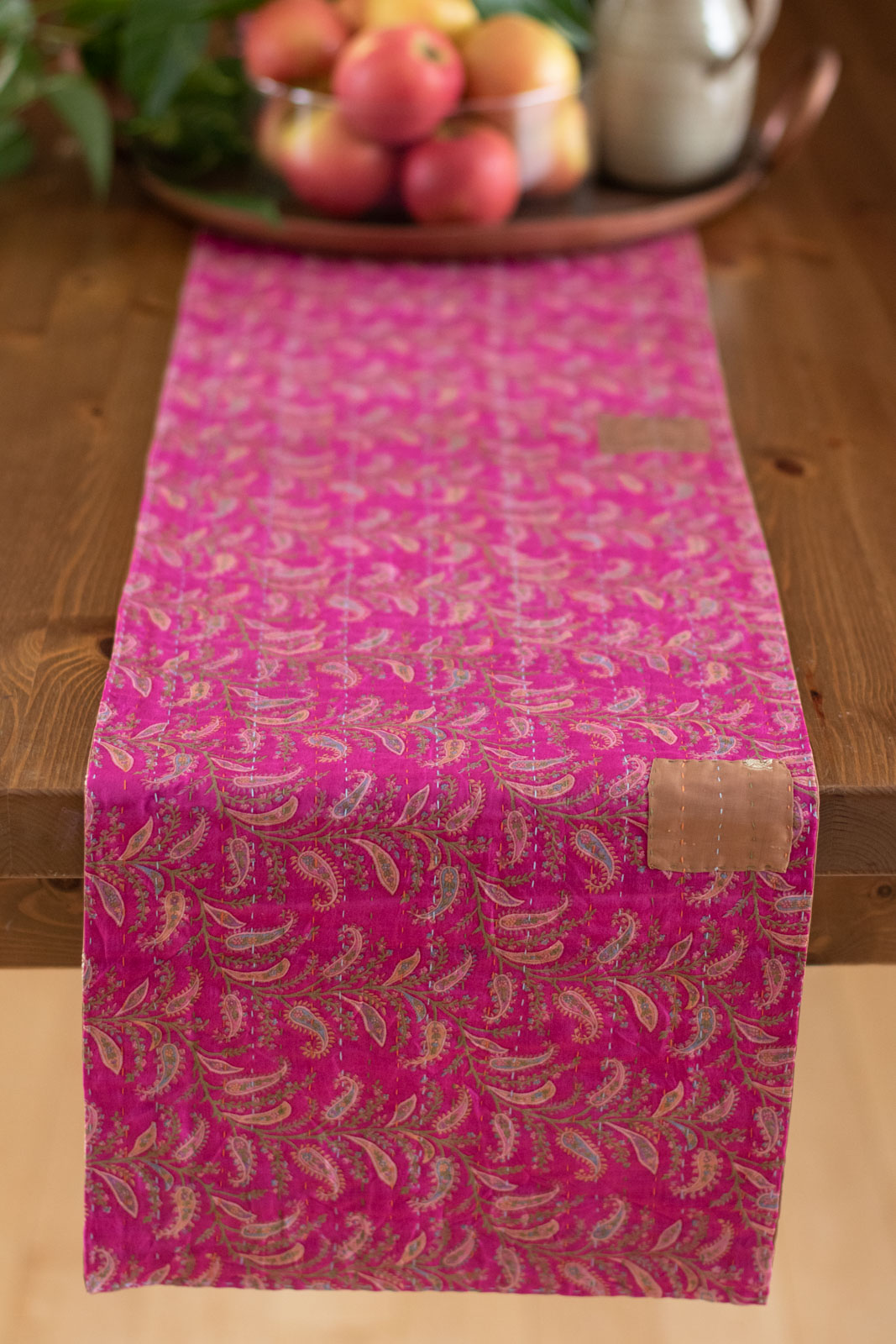 Kantha Table Runner Silk Blend E1