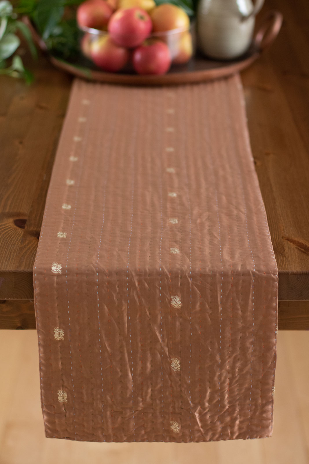 Kantha Table Runner Silk Blend E1