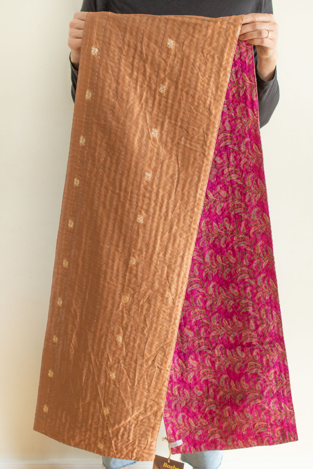 Kantha Table Runner Silk Blend E1