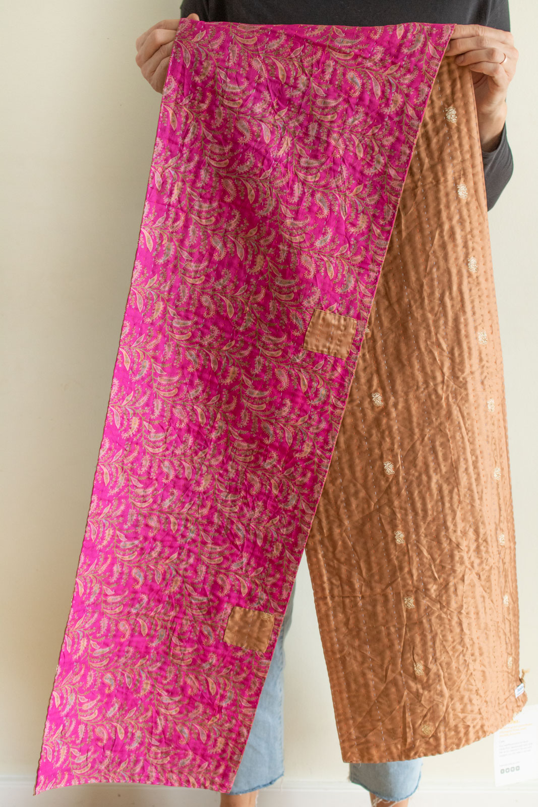 Kantha Table Runner Silk Blend E1