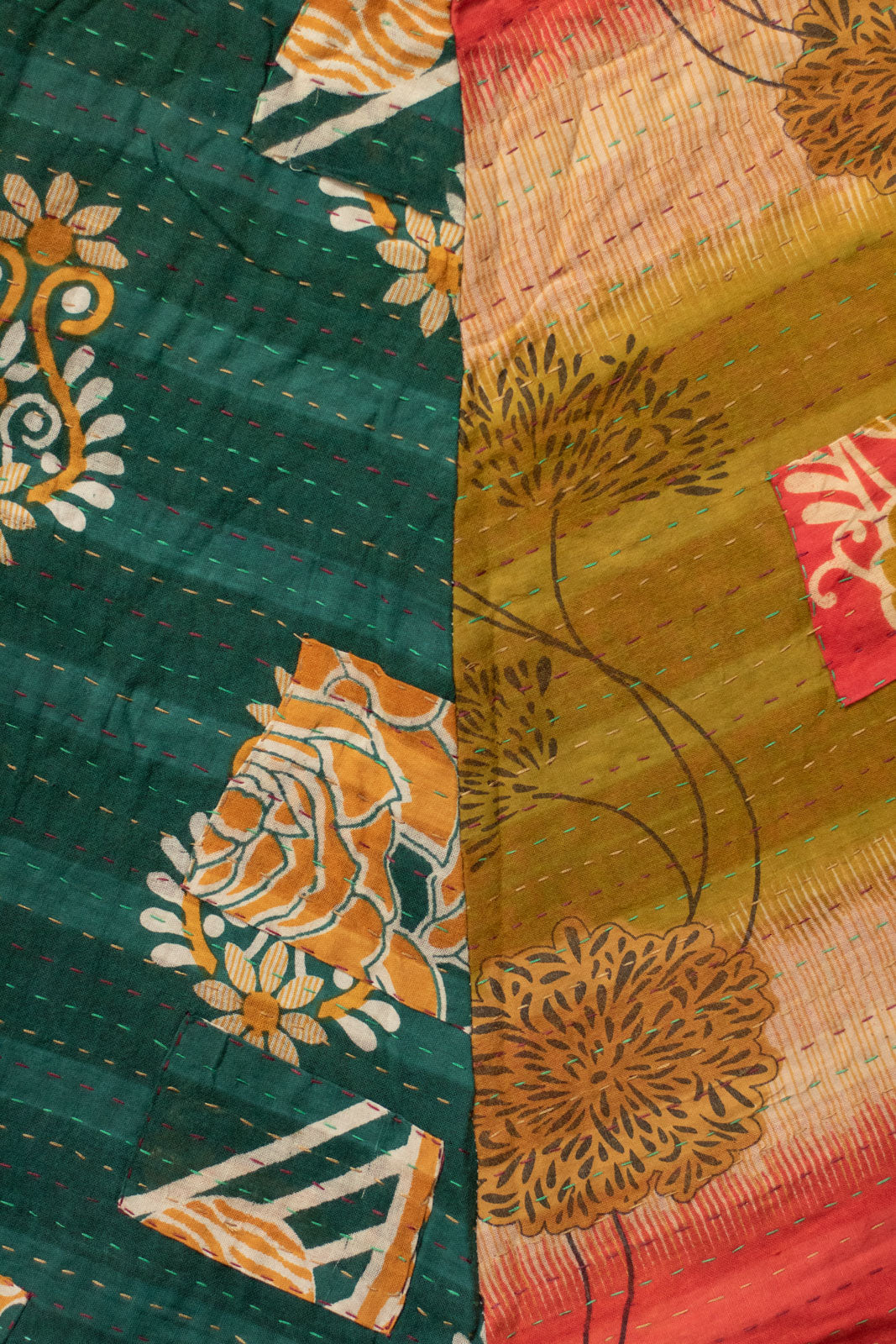 Kantha Christmas Tree Skirt Joy 7