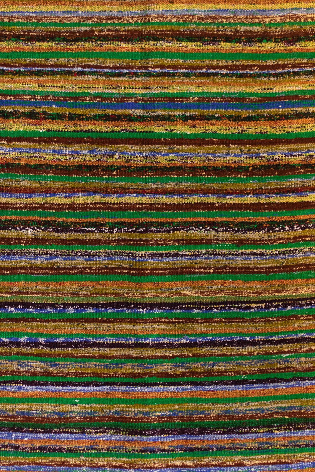Hand-Loomed Sari Cloth Kilim Rug - Grass