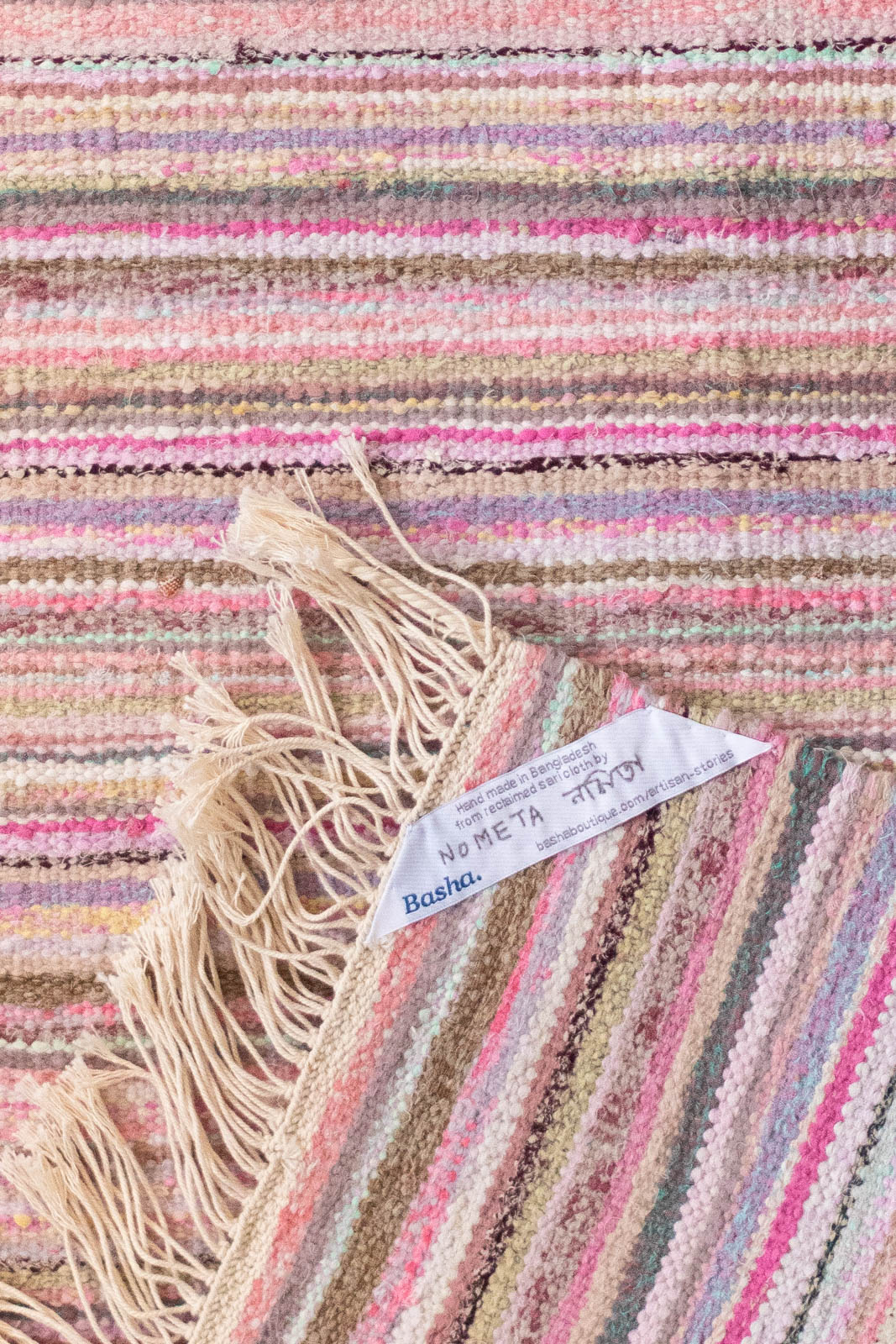 Hand-Loomed Sari Cloth Kilim Rug - Sweetie