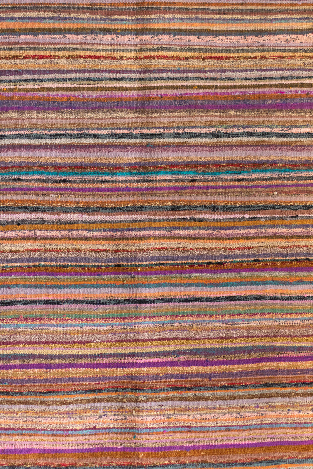 Hand-Loomed Sari Cloth Kilim Rug - Multi