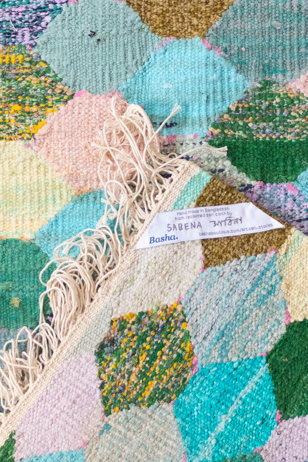 Hand-Loomed Sari Cloth Kilim Rug - Valley