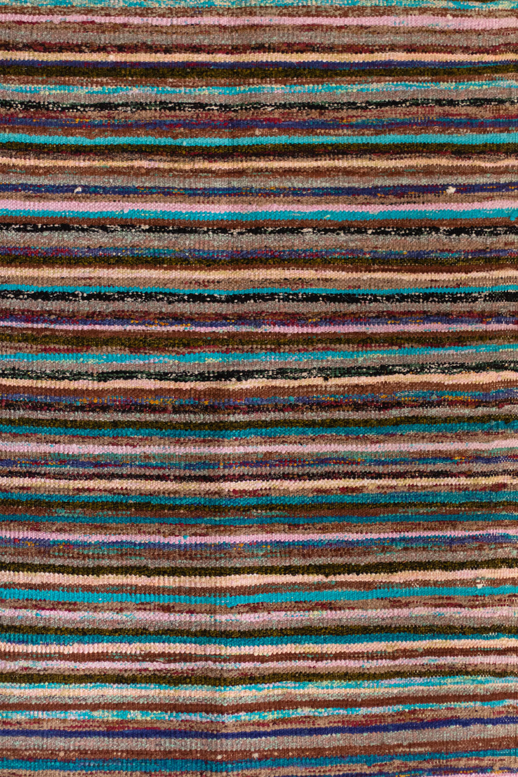 Hand-Loomed Sari Cloth Kilim Rug - Stripes
