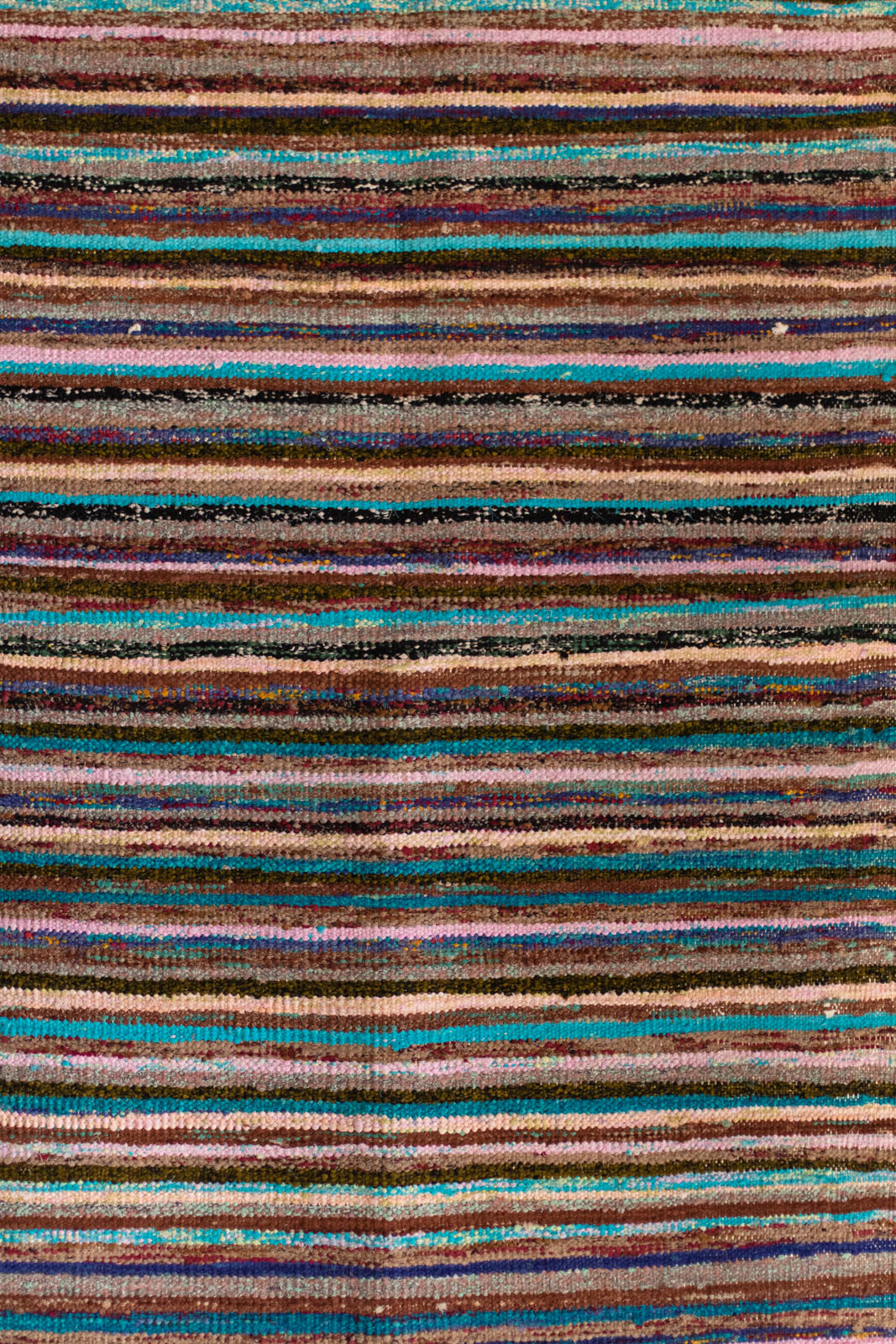 Hand-Loomed Sari Cloth Kilim Rug - Stripes