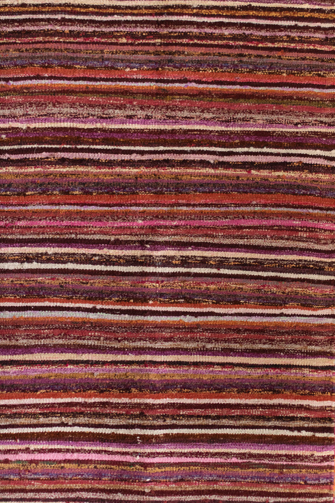 Hand-Loomed Sari Cloth Kilim Rug - Merlot