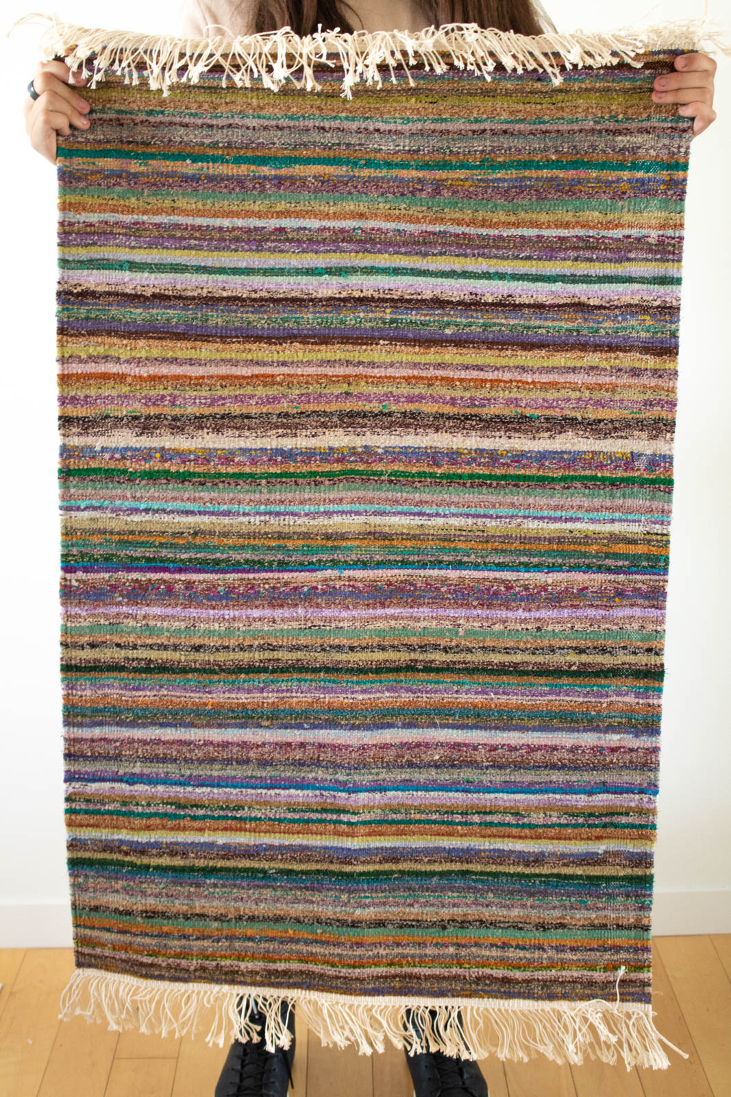 Hand-Loomed Sari Cloth Kilim Rug - Dream