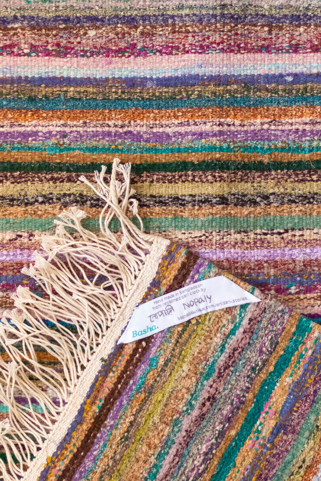 Hand-Loomed Sari Cloth Kilim Rug - Dream
