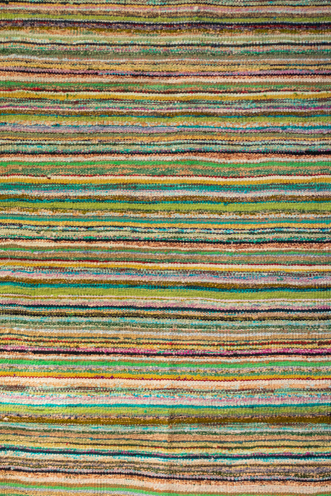 Hand-Loomed Sari Cloth Kilim Rug - Stacks
