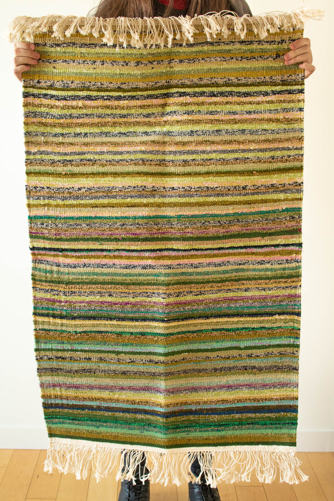 Hand-Loomed Sari Cloth Kilim Rug - Epic
