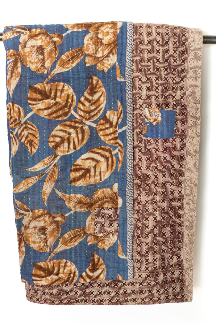 Kantha Throw Bed Quilt