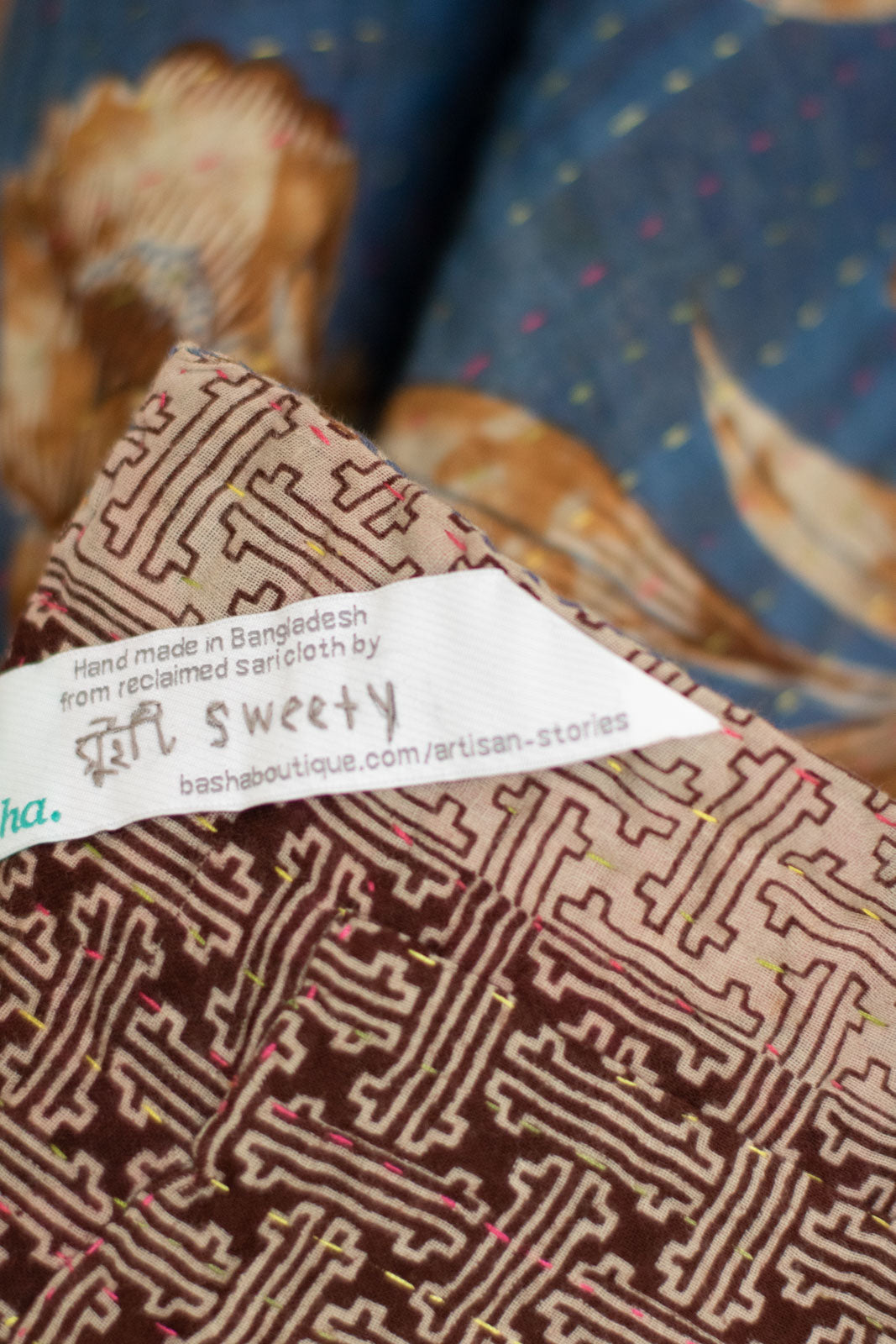 Mighty No. 6 Kantha Large Throw