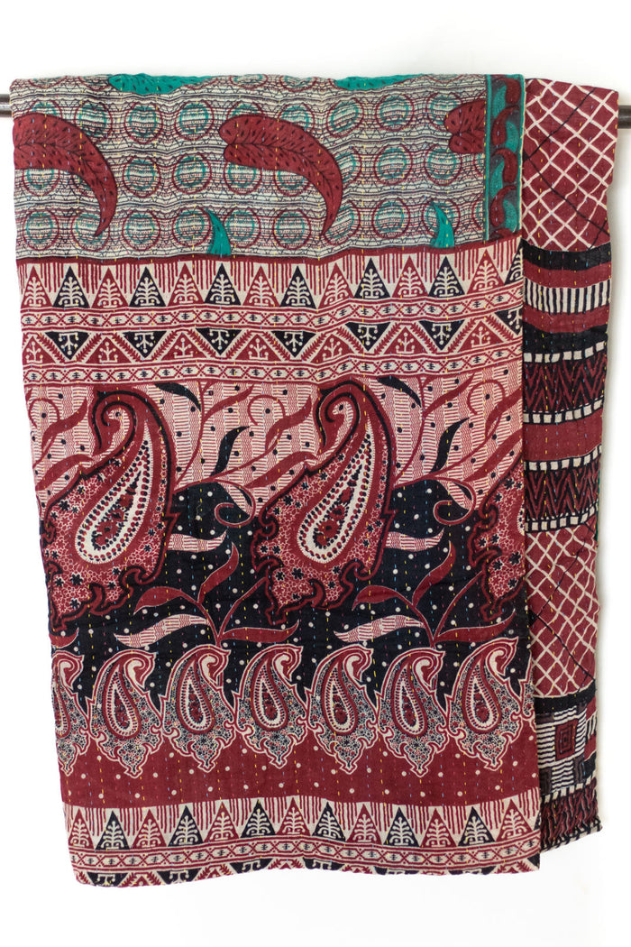Kantha Throw Bed Quilt